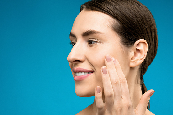 Clean and glowing skin after removing makeup